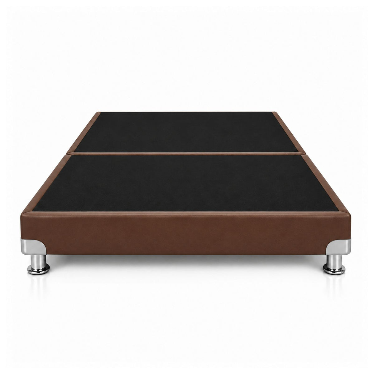 Base Cama Dividida Bostón Microfibra Café 200x200cm para Colchón King sin Cabecero y con Patas