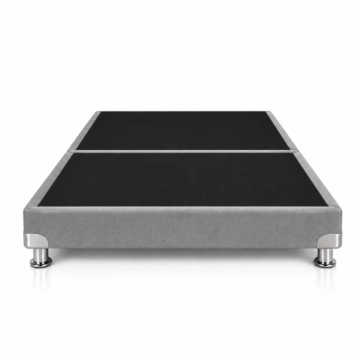 Base Cama Dividida Bostón Microfibra Gris 200x200cm para Colchón King sin Cabecero y con Patas