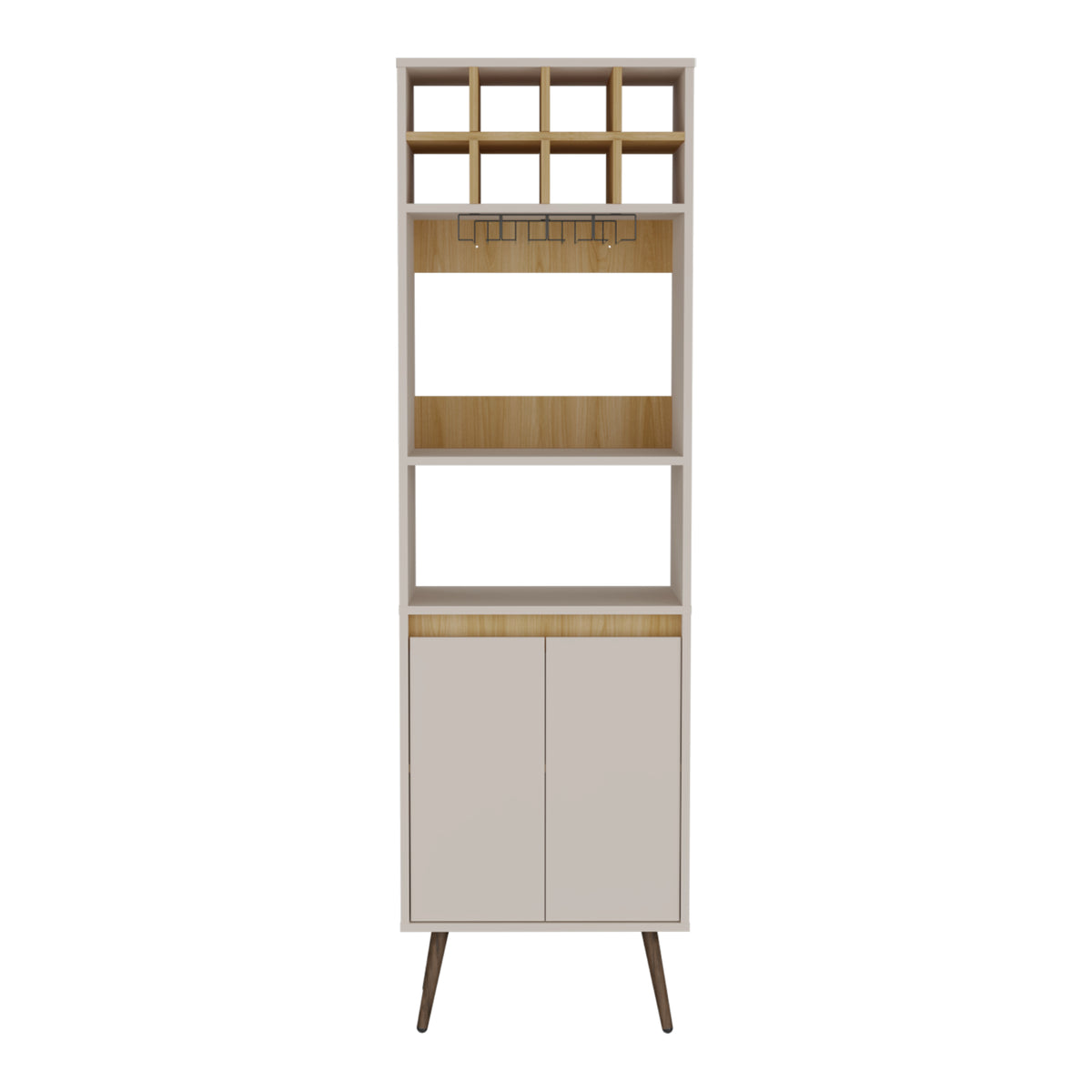 Bar Aranjuez Fresno Europeo y Capri 53x178cm con Diez Compartimientos y Ocho Portabotellas