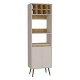 Bar Aranjuez Fresno Europeo y Capri 53x178cm con Diez Compartimientos y Ocho Portabotellas