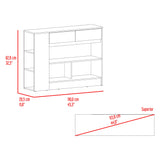 Barra de Cocina Lynton Fresno y Blanco 110x82.6cm con Tres Compartimientos
