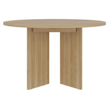 Mesa de comedor circular Ted fresno europeo para 4 puestos 120 cm sin sillas