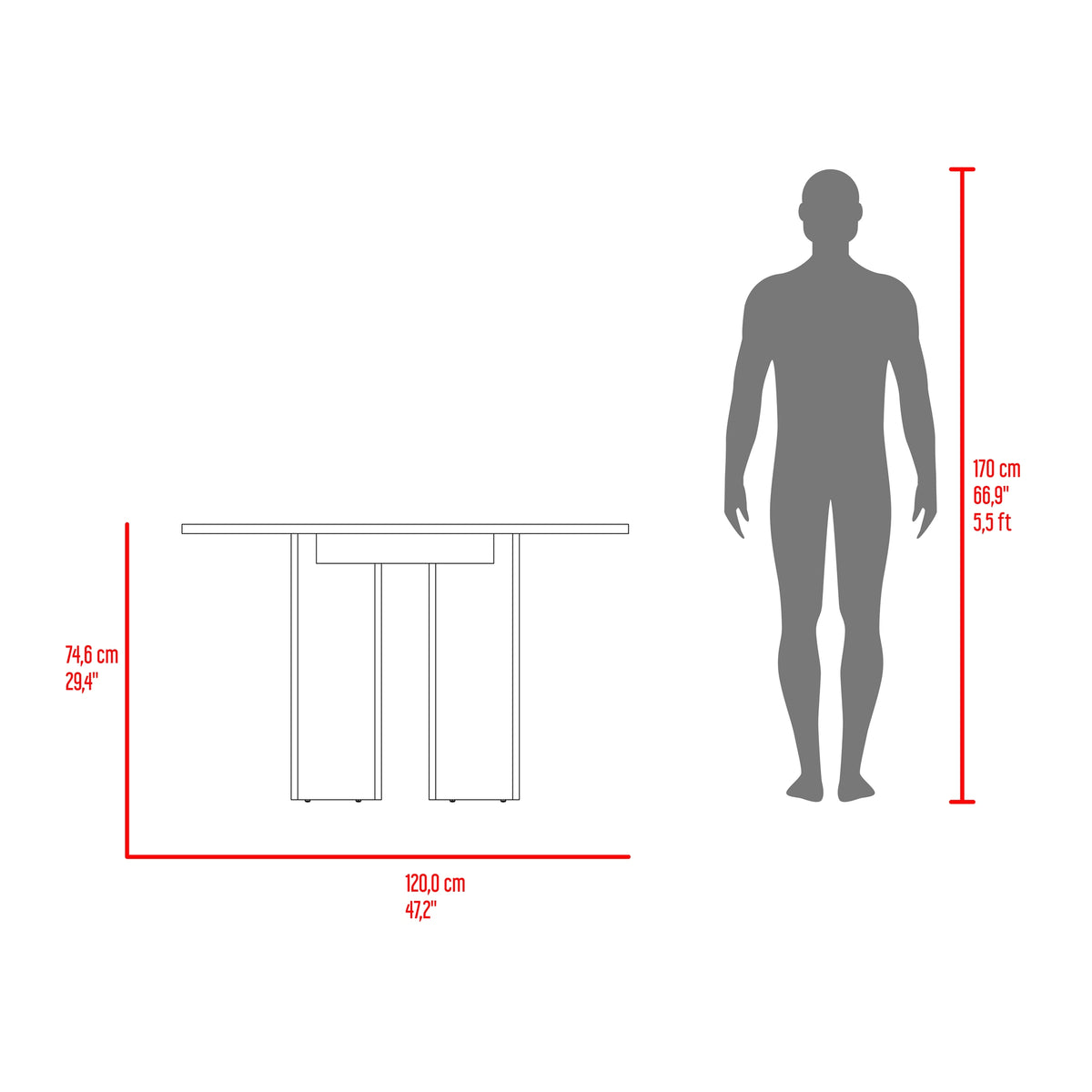 Mesa de comedor circular Ted fresno europeo para 4 puestos 120 cm sin sillas
