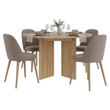 Mesa de comedor circular Ted fresno europeo para 4 puestos 120 cm sin sillas