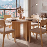 Mesa de comedor circular Ted fresno europeo para 4 puestos 120 cm sin sillas