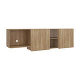 Mueble Superior de Cocina Lirio Fresno Europeo 212x62cm con Espacio para Extractor Lado Izquierdo y con Cuatro Puertas