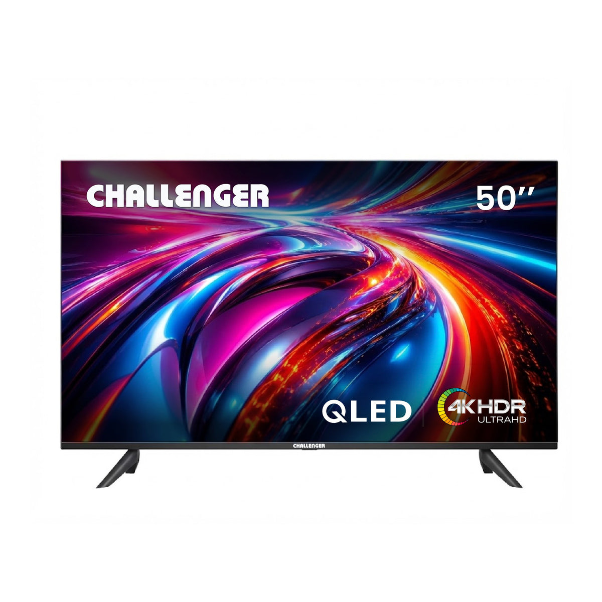 Televisor Challenger negro QLED 4K Google TV 50 pulgadas 130 W