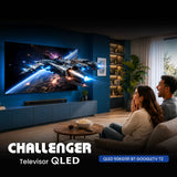 Televisor Challenger negro QLED 4K Google TV 50 pulgadas 130 W