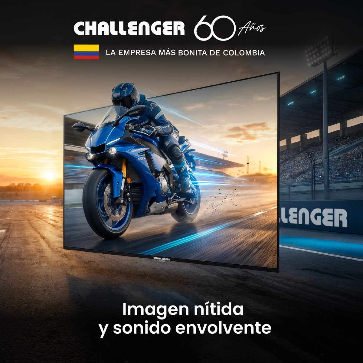 Televisor Challenger negro QLED 4K Google TV 50 pulgadas 130 W