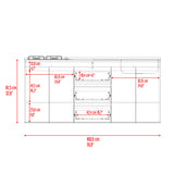 Mueble Inferior de Cocina Boreal Fresno y Blanco 180x81.5cm para Mesón Lado Derecho sin Mesón y sin Estufa