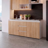 Mueble Inferior de Cocina Boreal Fresno y Blanco 180x81.5cm para Mesón Lado Izquierdo sin Mesón y sin Estufa