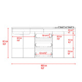 Mueble Inferior de Cocina Boreal Fresno y Blanco 180x81.5cm para Mesón Lado Izquierdo sin Mesón y sin Estufa