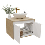 Mueble para Lavamanos Rovere Beige Claro 43x60cm Flotante Individual para Lavamanos de Sobreponer sin Lavamanos