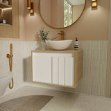 Mueble para Lavamanos Rovere Beige Claro 43x60cm Flotante Individual para Lavamanos de Sobreponer sin Lavamanos