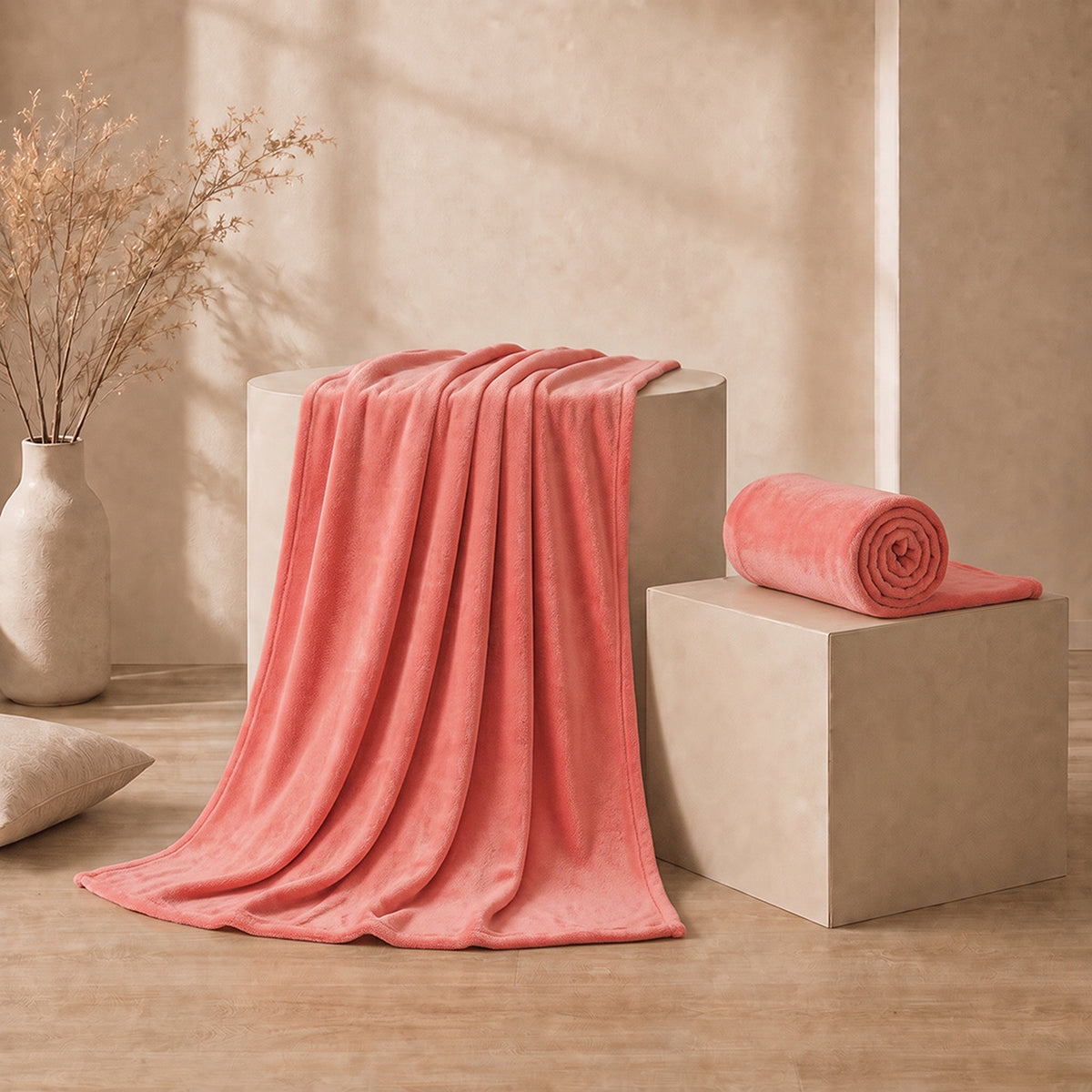 Cobija Piel de Durazno Soft Rosa Curuba 180x200cm Fondo Entero Térmica