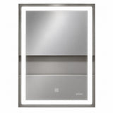 Espejo de baño LED plateado rectangular 70x50 cm con control táctil