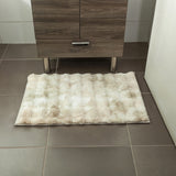 Tapete de baño beige antideslizante en microfibra 50x80 cm