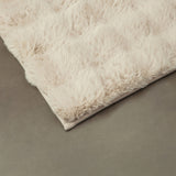 Tapete de baño beige claro antideslizante en microfibra 50x80 cm