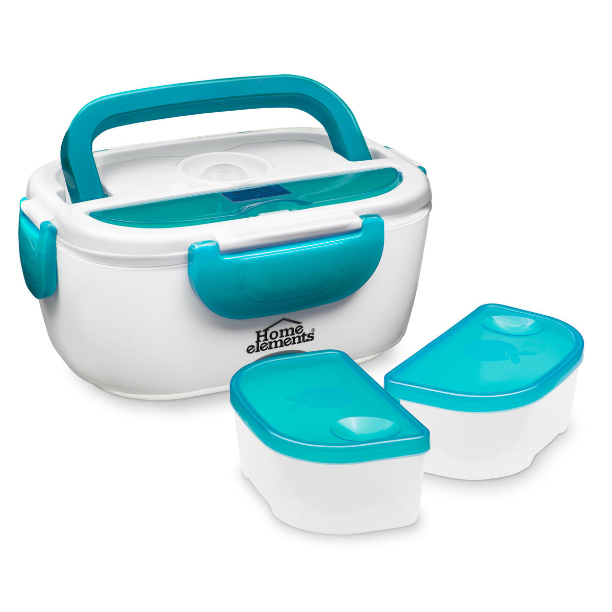 Lonchera eléctrica Home Elements azul turquesa 1 L 40 W con 2 recipientes