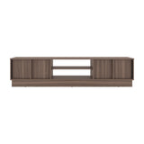 Rack de TV Caoba Avellana y Wengue 180x42.1cm para TV Hasta 75" Pulgadas con Dos Compatimientos
