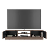 Rack de TV Caoba Avellana y Wengue 180x42.1cm para TV Hasta 75" Pulgadas con Dos Compatimientos