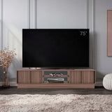 Rack de TV Caoba Avellana y Wengue 180x42.1cm para TV Hasta 75" Pulgadas con Dos Compatimientos