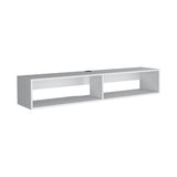 Rack de TV Flotante Blanco 150x25.3cm para TV Hasta 65" Pulgadas con Dos Compatimientos