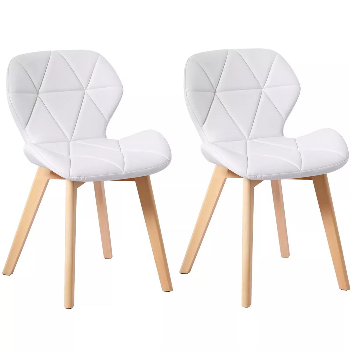 Silla de Comedor Blanco 43x72cm de Asiento Cuadrado con Espaldar y sin Apoya Brazos