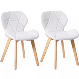 Silla de Comedor Blanco 43x72cm de Asiento Cuadrado con Espaldar y sin Apoya Brazos