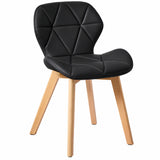 Silla de Comedor Negro 43x72cm de Asiento Cuadrado con Espaldar y sin Apoya Brazos