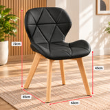 Silla de Comedor Negro 43x72cm de Asiento Cuadrado con Espaldar y sin Apoya Brazos