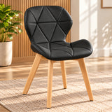 Silla de Comedor Negro 43x72cm de Asiento Cuadrado con Espaldar y sin Apoya Brazos