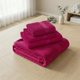 Toalla de manos fucsia Elegant en algodón 100 40x70 cm 400 gsm