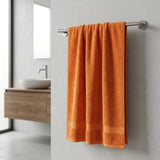 Toalla de manos naranja Elegant 40x70 cm en algodón 100 400 gsm
