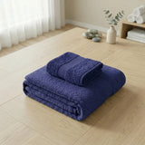 Toalla de manos azul violeta en algodón 100 50x100 cm 400 gsm