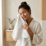 Toalla de manos blanca Elegant 40x70 cm en algodón 100 400 gsm