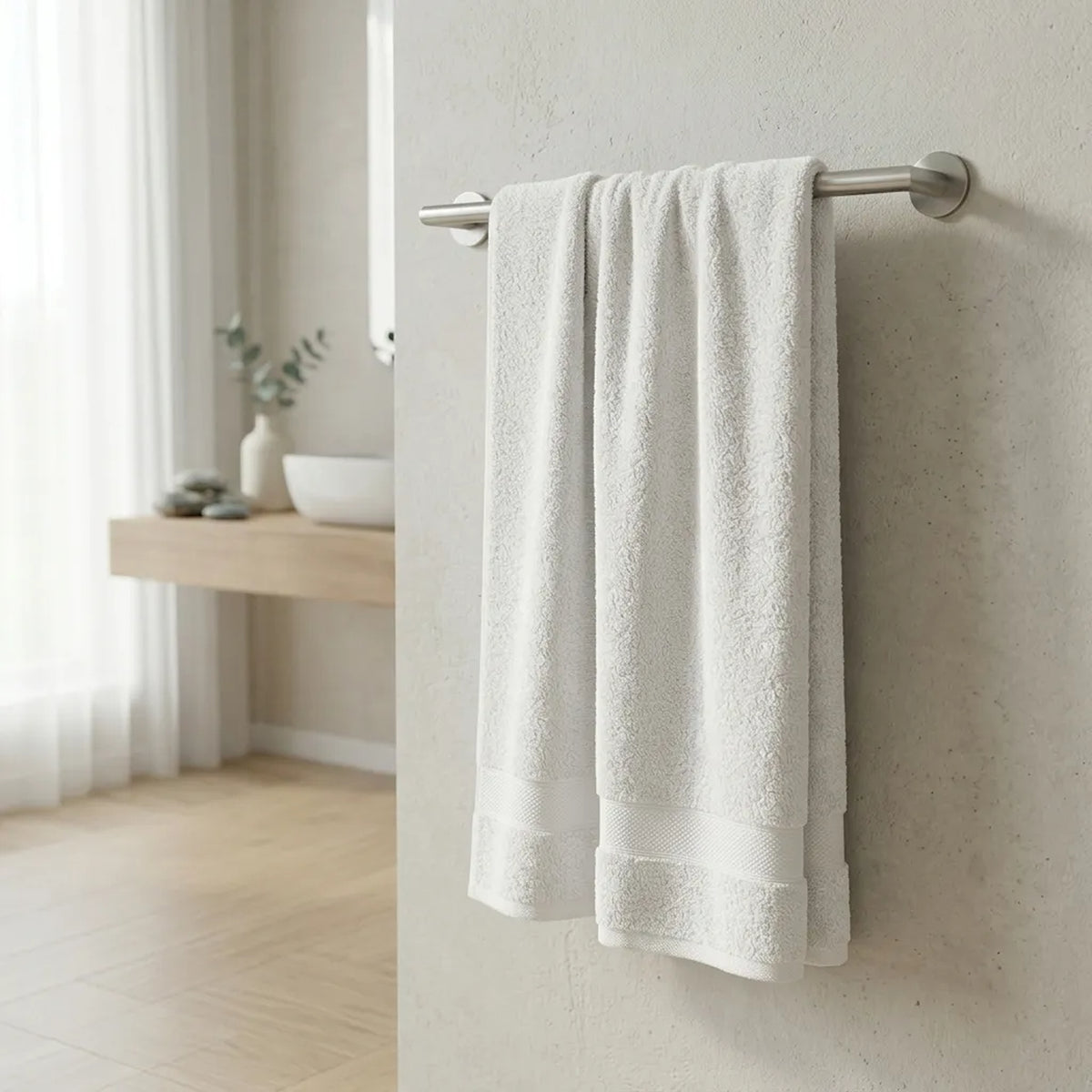 Toalla de manos blanca Elegant 40x70 cm en algodón 100 400 gsm