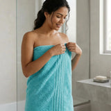 Toalla de cuerpo azul Mediterráneo 70x130 cm en algodón 550 g