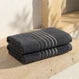 Toalla de manos gris oscuro Mediterráneo en algodón 40x70 cm 550 g