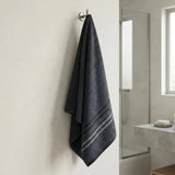 Toalla de manos gris oscuro Mediterráneo en algodón 40x70 cm 550 g