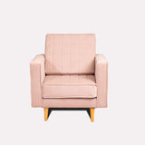 Poltrona rosa Porto moderna en tela velvet 80x98 cm