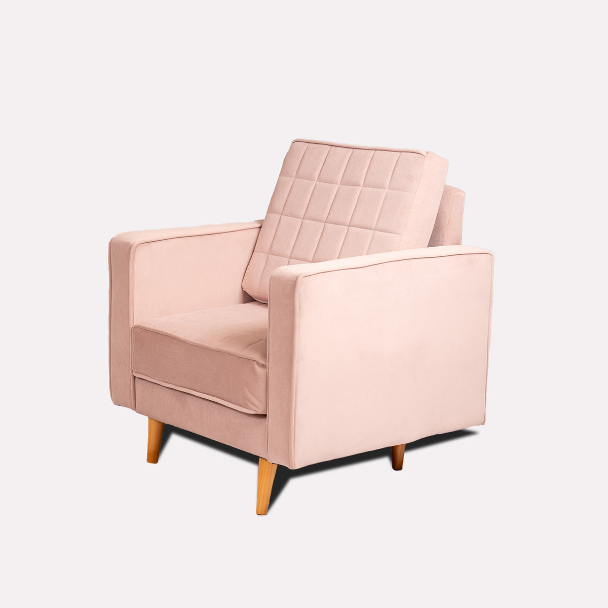 Poltrona rosa Porto moderna en tela velvet 80x98 cm