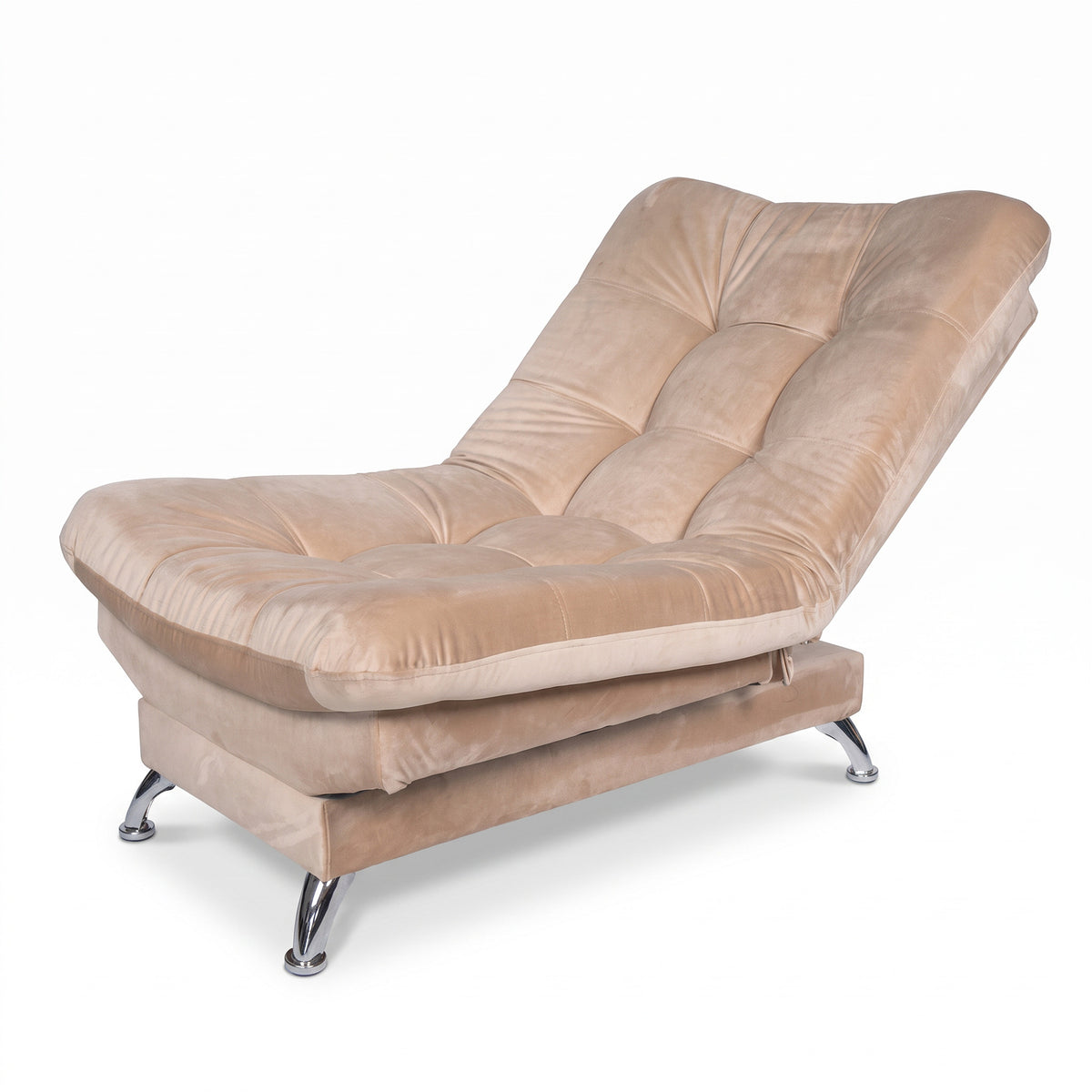 Set x2 poltronas reclinables beige vintage en poliéster 68x90 cm