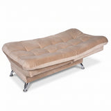 Set x2 poltronas reclinables beige vintage en poliéster 68x90 cm
