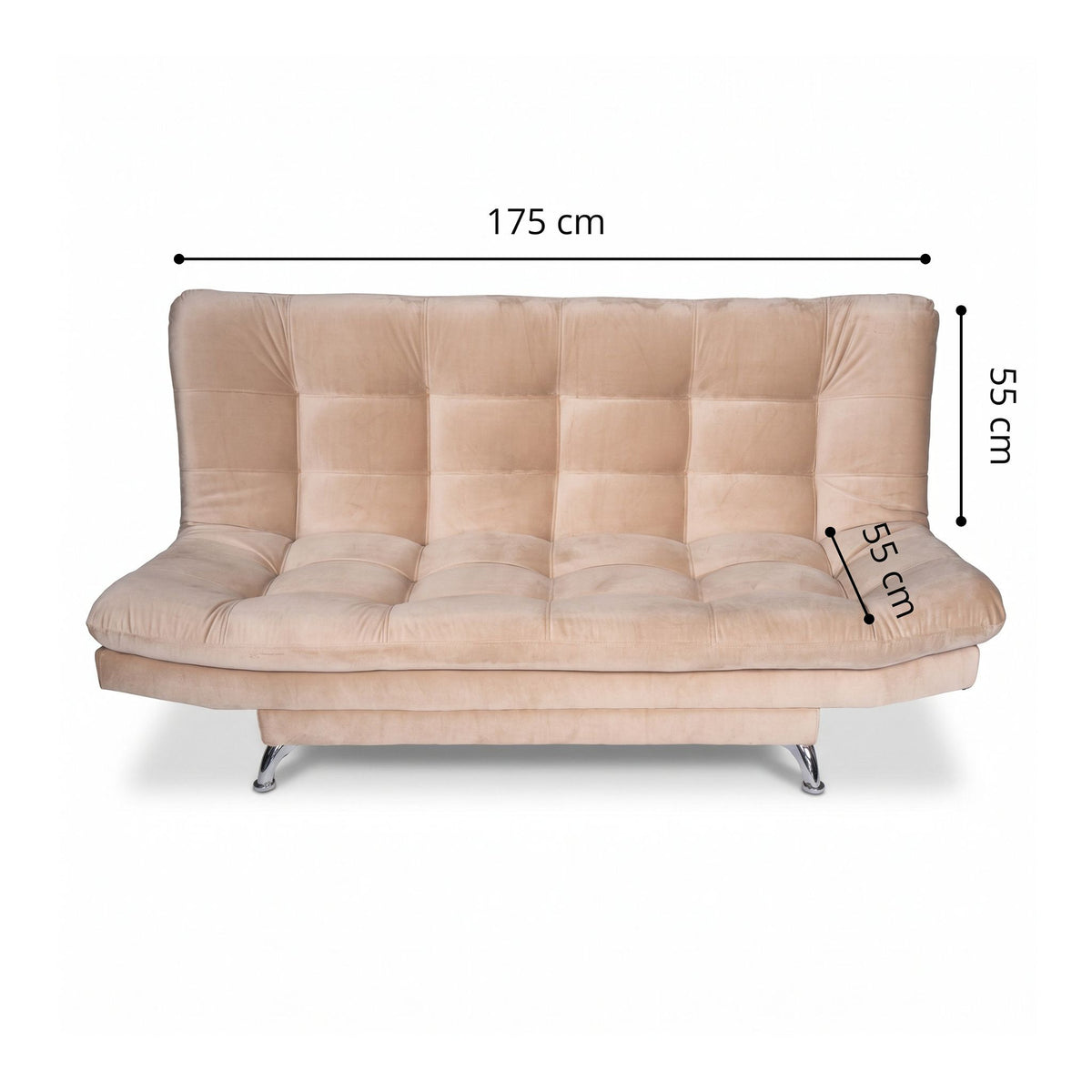 Sala sofá cama beige 6 puestos reclinable con puff 120x90 cm