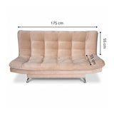 Sala sofá cama beige 6 puestos reclinable con puff 120x90 cm