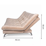 Sala sofá cama beige 6 puestos reclinable con puff 120x90 cm