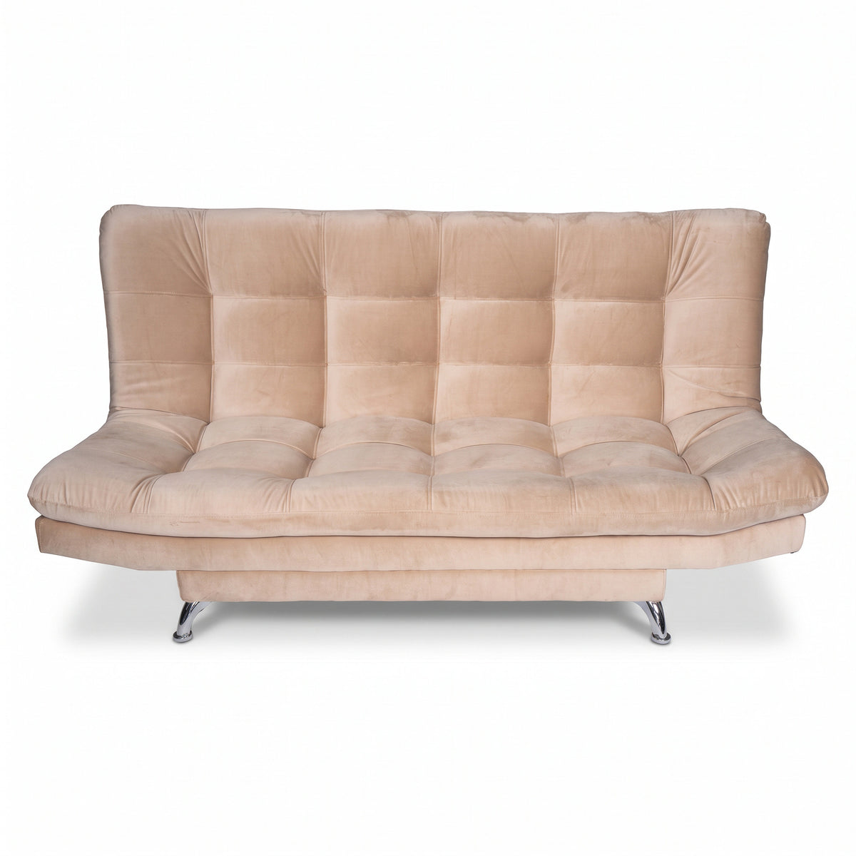 Sala sofá cama beige 6 puestos reclinable con puff 120x90 cm