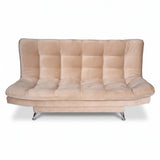 Sala sofá cama beige 6 puestos reclinable con puff 120x90 cm