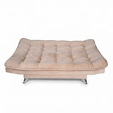 Sala sofá cama beige 6 puestos reclinable con puff 120x90 cm